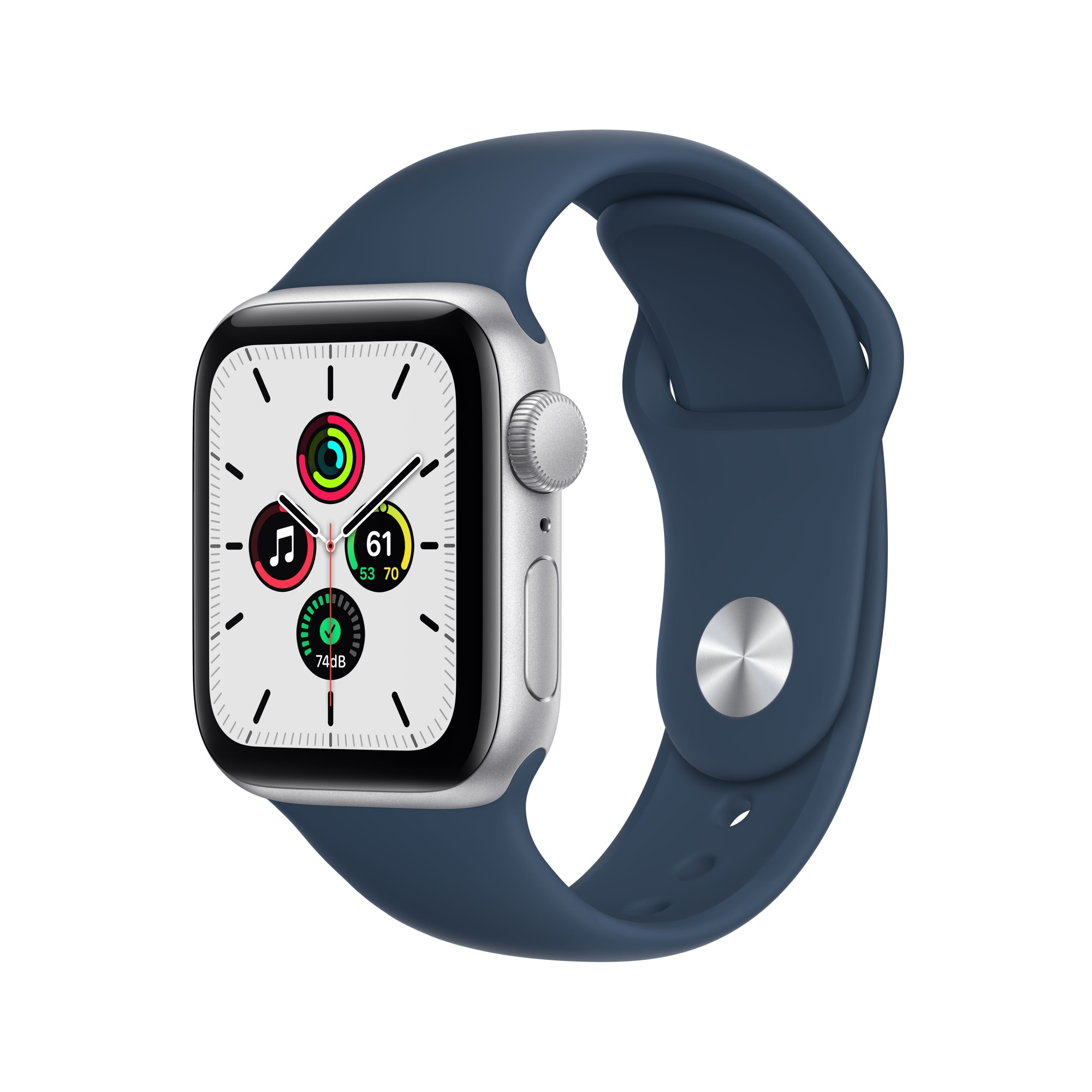 Apple Watch SE (40mm) - zilver - met abyss-blauw sportbandje (2021 update)
