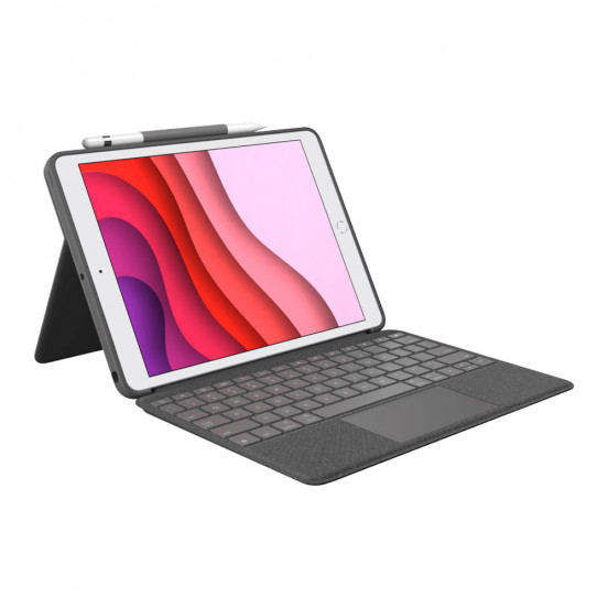 Logitech Combo Touch hoes met toetsenbord iPad (2019) (UK) - Graphite