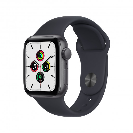 Apple Watch SE (40mm) - spacegrijs - met middernacht sportbandje (2021 update)