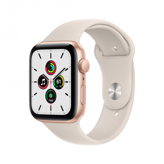 Apple Watch SE (44mm) - goud - met sterrenlicht sportbandje (2021 update)