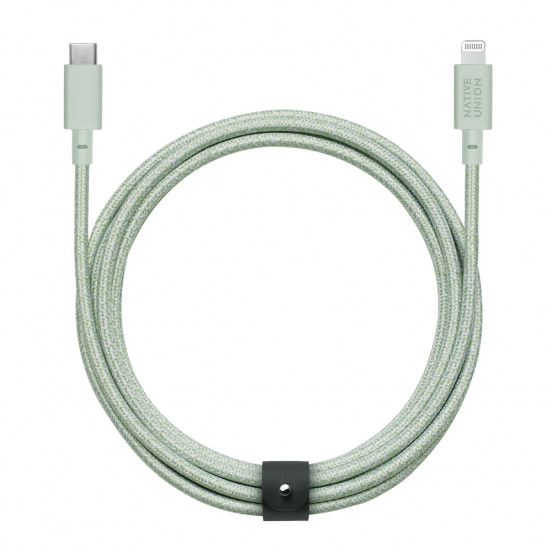 Native Union Belt Cable Kevlar Lightning-naar-USB-C kabel (3 meter) - Sage