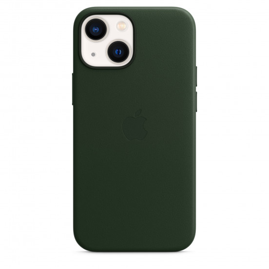 Apple leren hoesje met MagSafe iPhone 13 mini - sequoia-groen