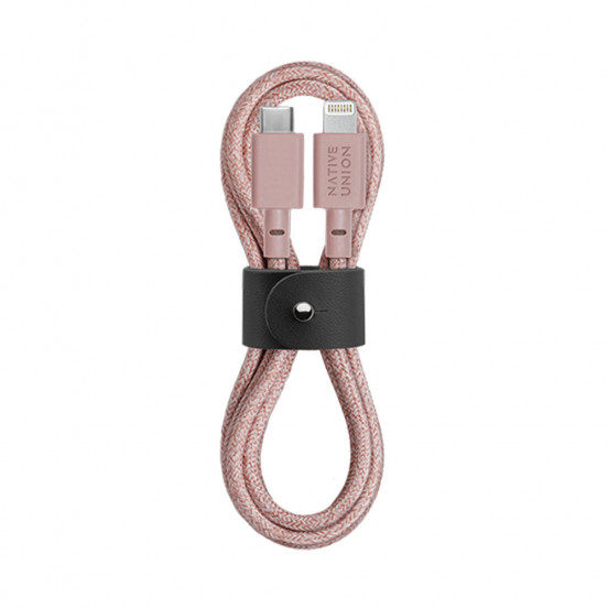 Native Union Belt Cable Kevlar Lightning-naar-USB-C kabel (1,2 meter) - Rose